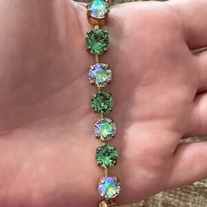 Elegant Green and Iridescent Bracelet